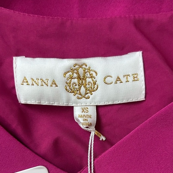 NWT Anna Cate Meredith Crepe Mini Dress in Carmine Pink Sz XS - Picture 9 of 10
